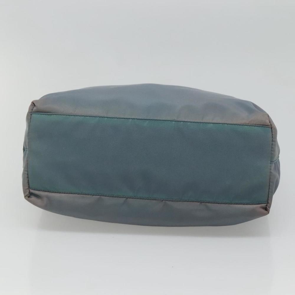PRADA Hand Bag Nylon plastic Light Blue Silver clear Auth fm4546 - Picture 5 of 16